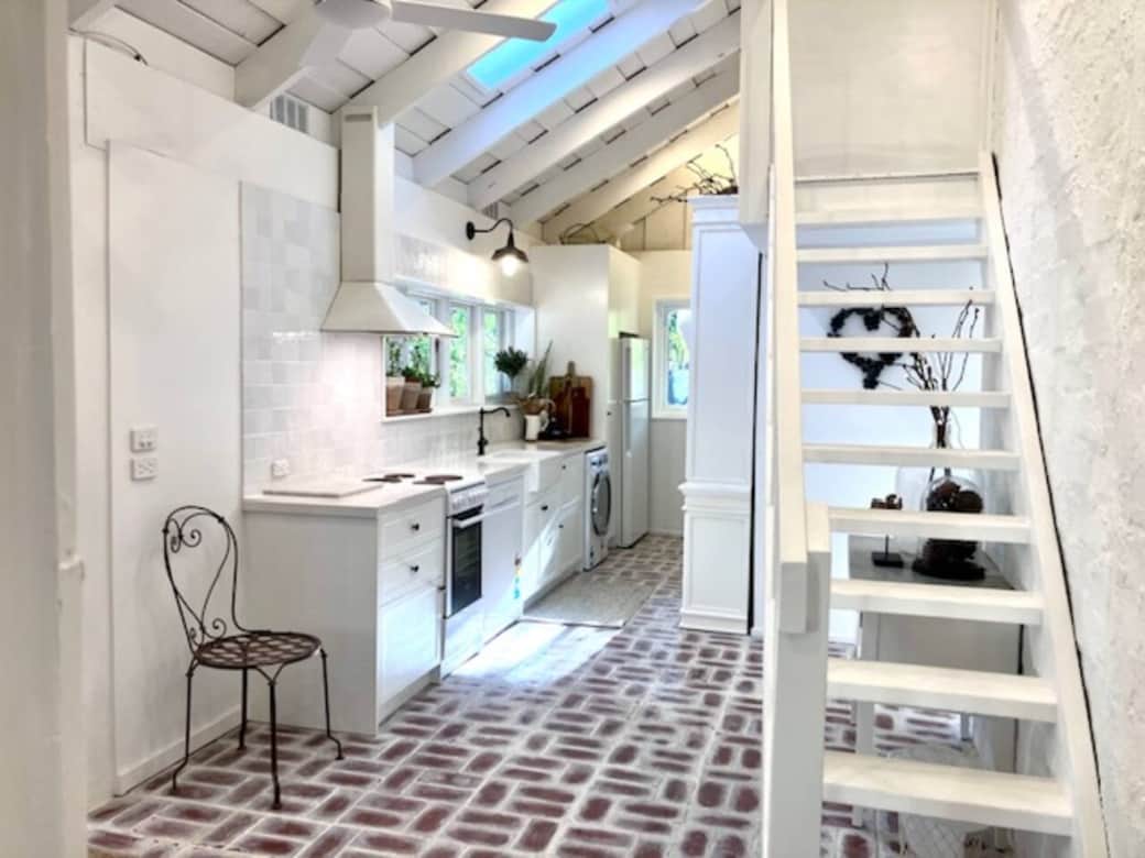 This brand new kitchen has all the amenities needed combined with the charm and warmth of a bygone era. You can choose to cook a feast and lay a fine table, or simply brew coffee whilst taking in views of the local flora and fauna from the kitchen. This brand new kitchen has all the amenities needed combined with the charm and warmth of a bygone era. You can choose to cook a feast and lay a fine table, or simply brew coffee whilst taking in views of the local flora and fauna from the kitchen.