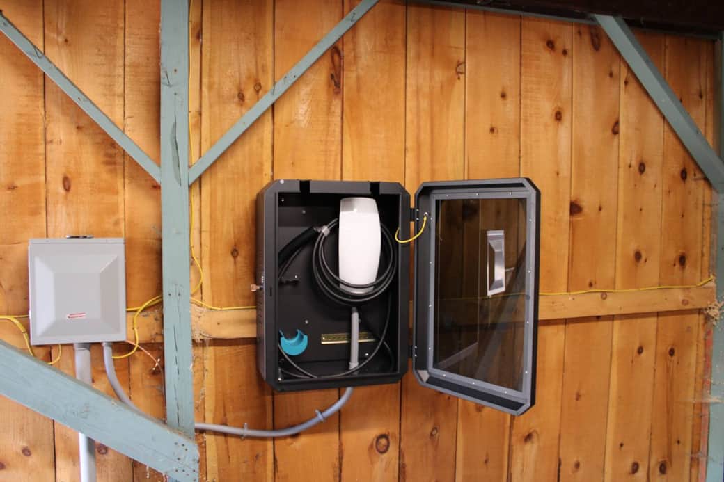 Level 2 Tesla Charger available for use. There is also a J1772 adapter for non-Tesla EV cars.