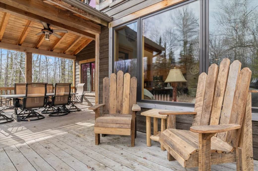 Large oversize andirondack chairs to relax in.