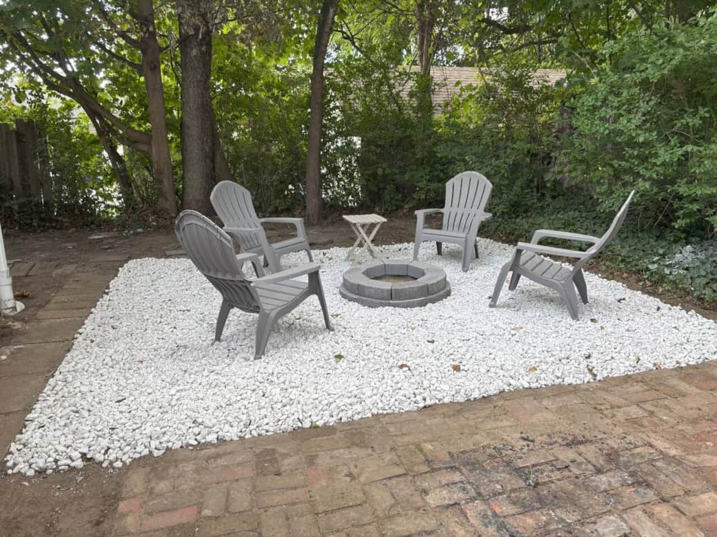 Relax with friends and family around the wood-burning fire pit. Relax with friends and family around the wood-burning fire pit.