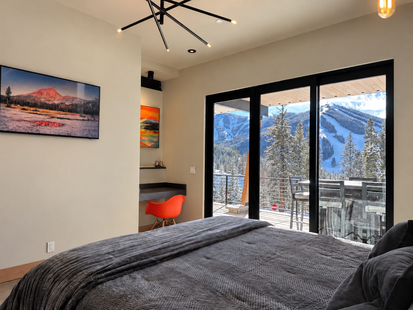 Mountain view from the fourth king bedroom.