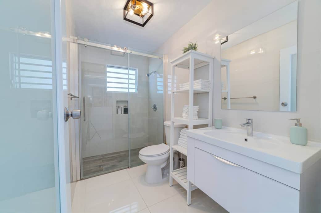 Spacious master bathroom