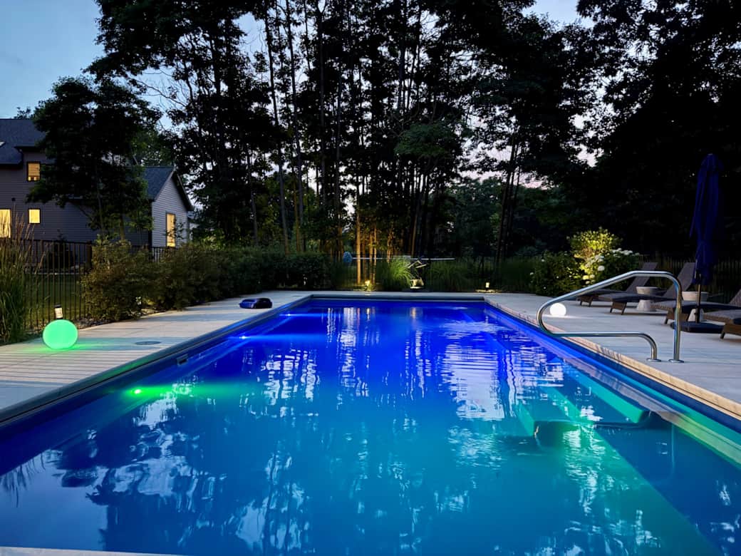 The pool at dusk
