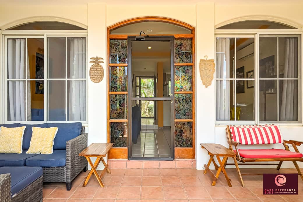 Downstairs patio entrance to unit