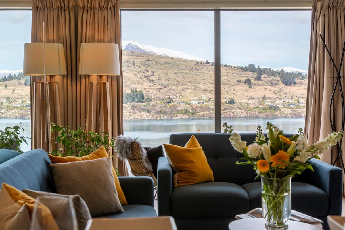 Lounge with lake views