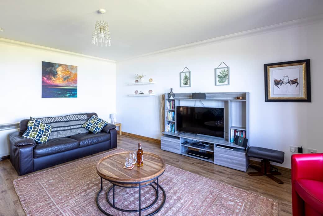 Living room with great view over Small Isles Bay