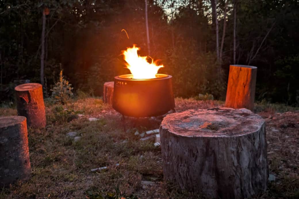 Enjoy the warmth of a fire in the firepit as you gaze at the stars.