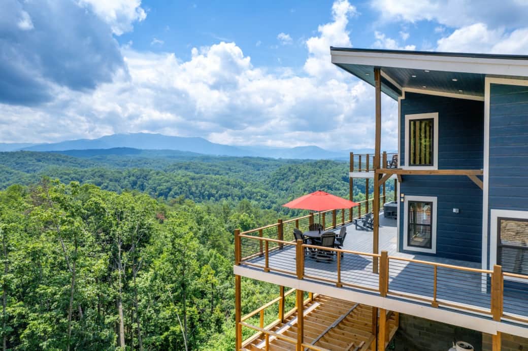 Mountain LeConte view from cabin 
