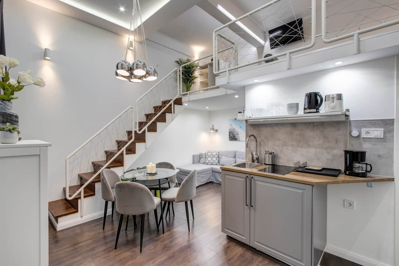 Kitchen with living room
