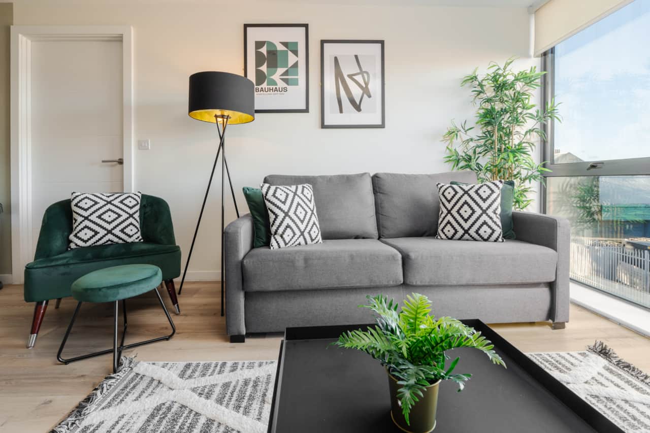 Lounge with sofa bed