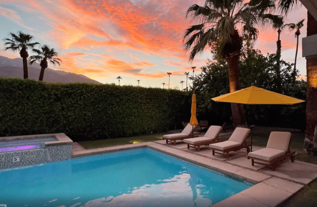 Backyard: Pool & Spa (Night)
