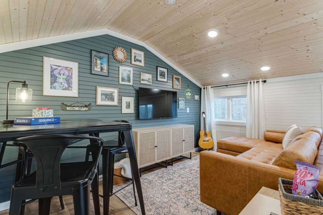 retreat to the loft for games or movie night