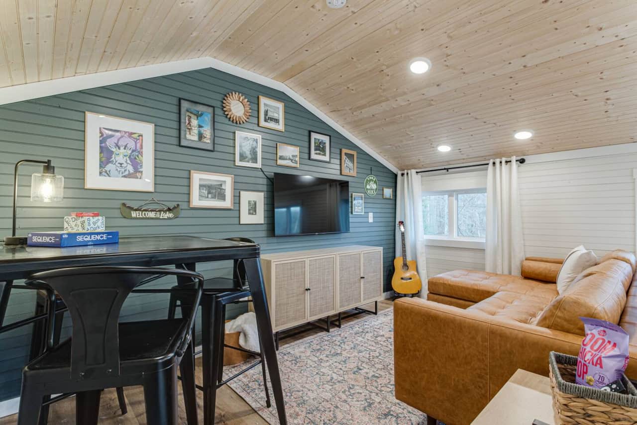 retreat to the loft for games or movie night