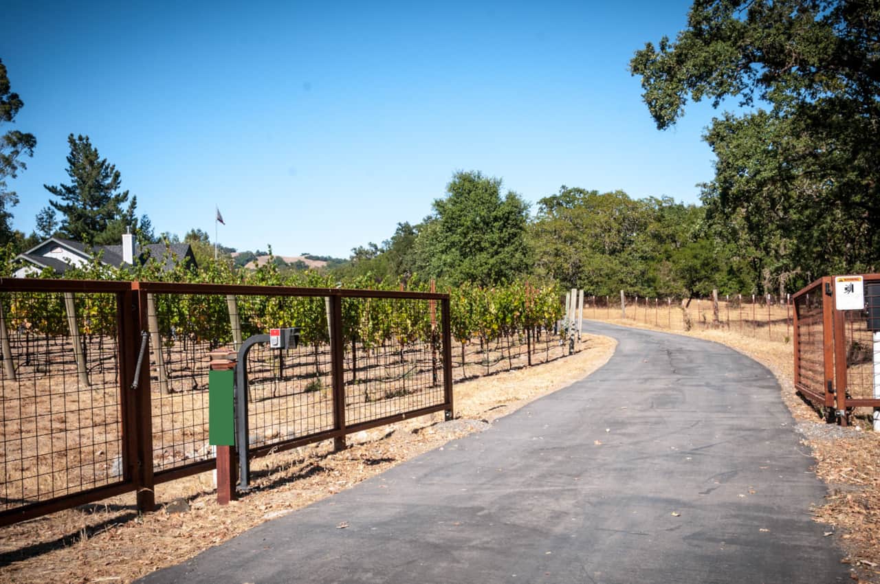 Our gate is at the dead end of a country lane, offering exceptional privacy.