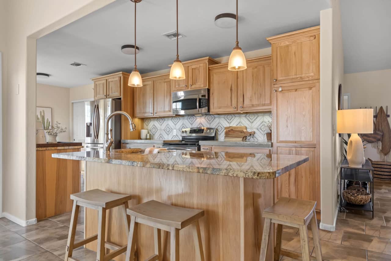 Fully stocked kitchen and areas for entertaining