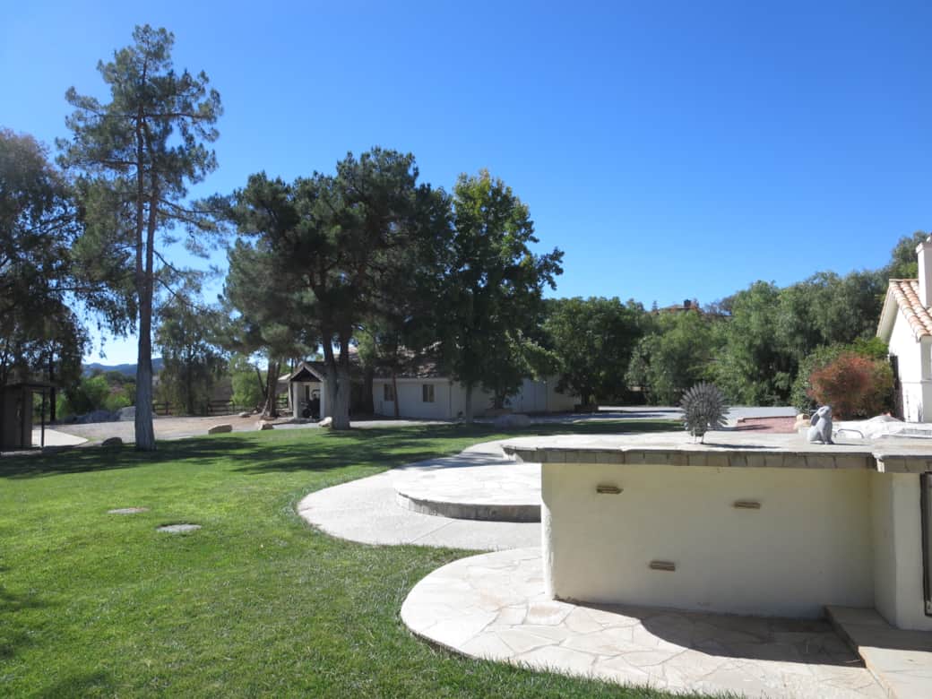 Backyard with Real Grass Lawn