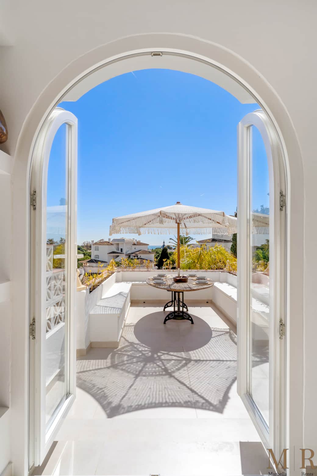 Outdoor lounge area.