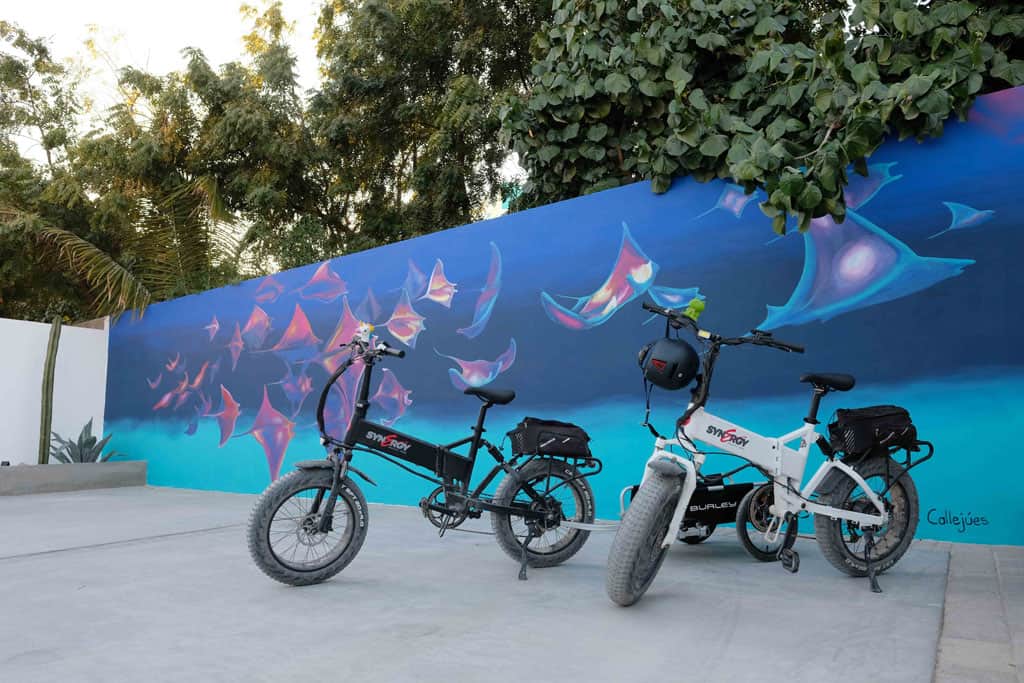 Secured Parking Area with E-Bikes