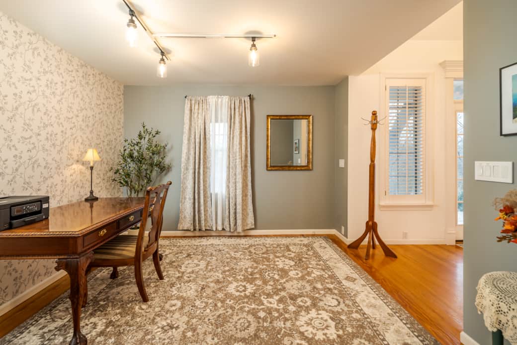 Office opens to Entryway