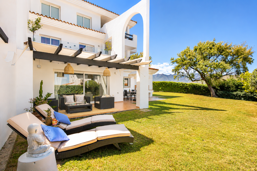 Sun drenched terrace and garden Sun drenched terrace and garden