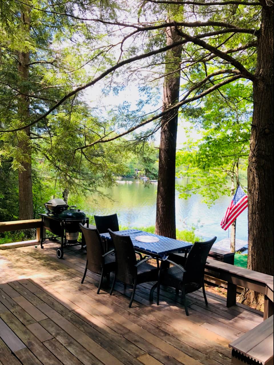 Deck overlooking the water