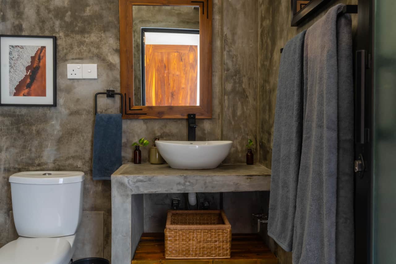Open air bathroom