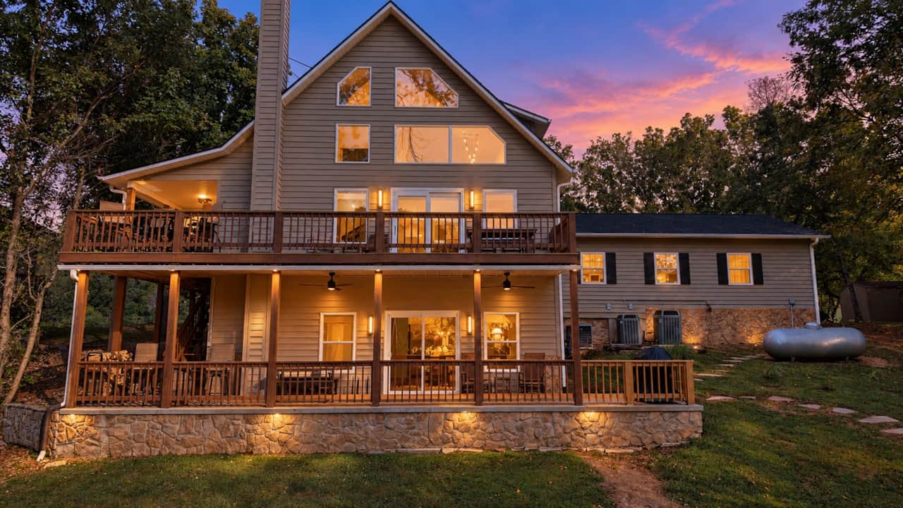 Twilight view back of house