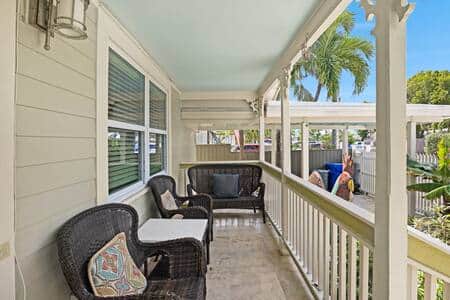 Front entrance with seating