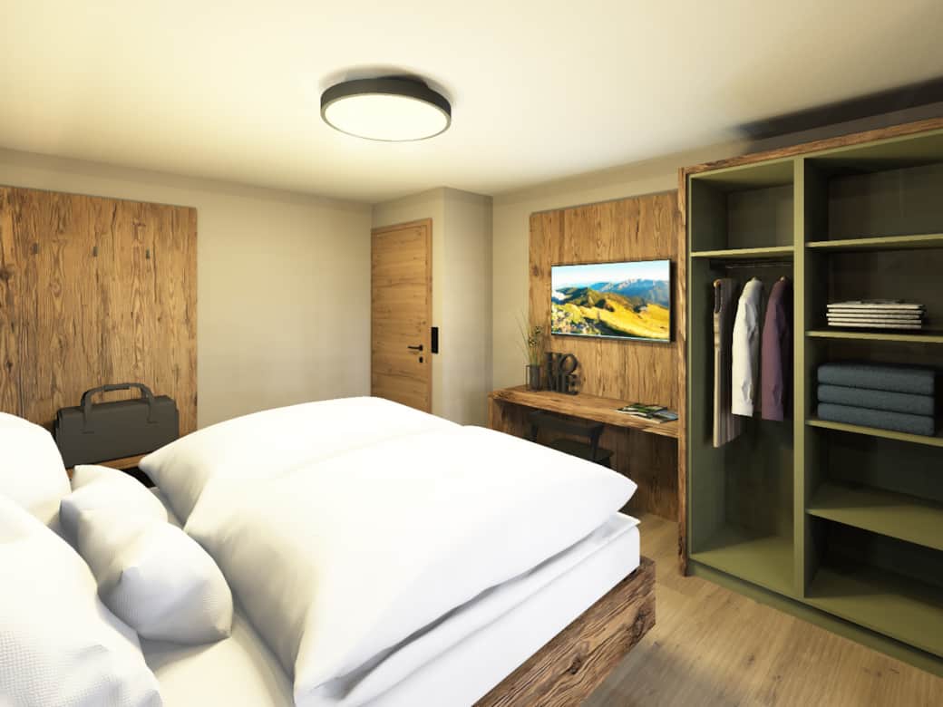 Schlafzimmer 2 - Schreibtisch / TV / Schrank
