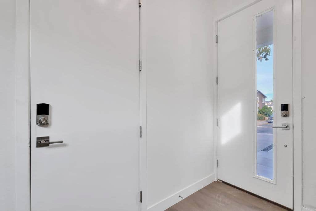 Garage door and main entry