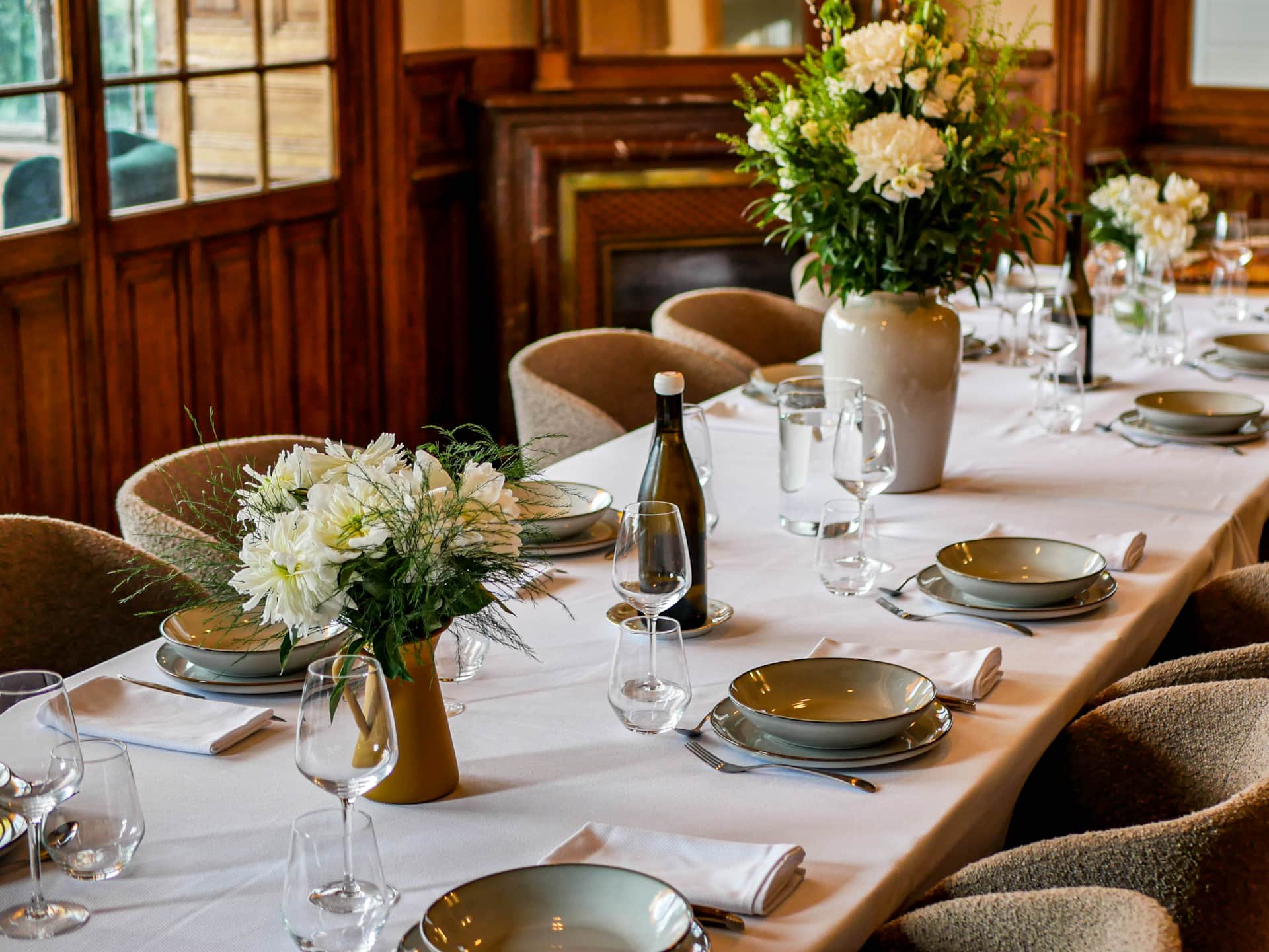 Table dressée pour un évènement chez Stay & Cook