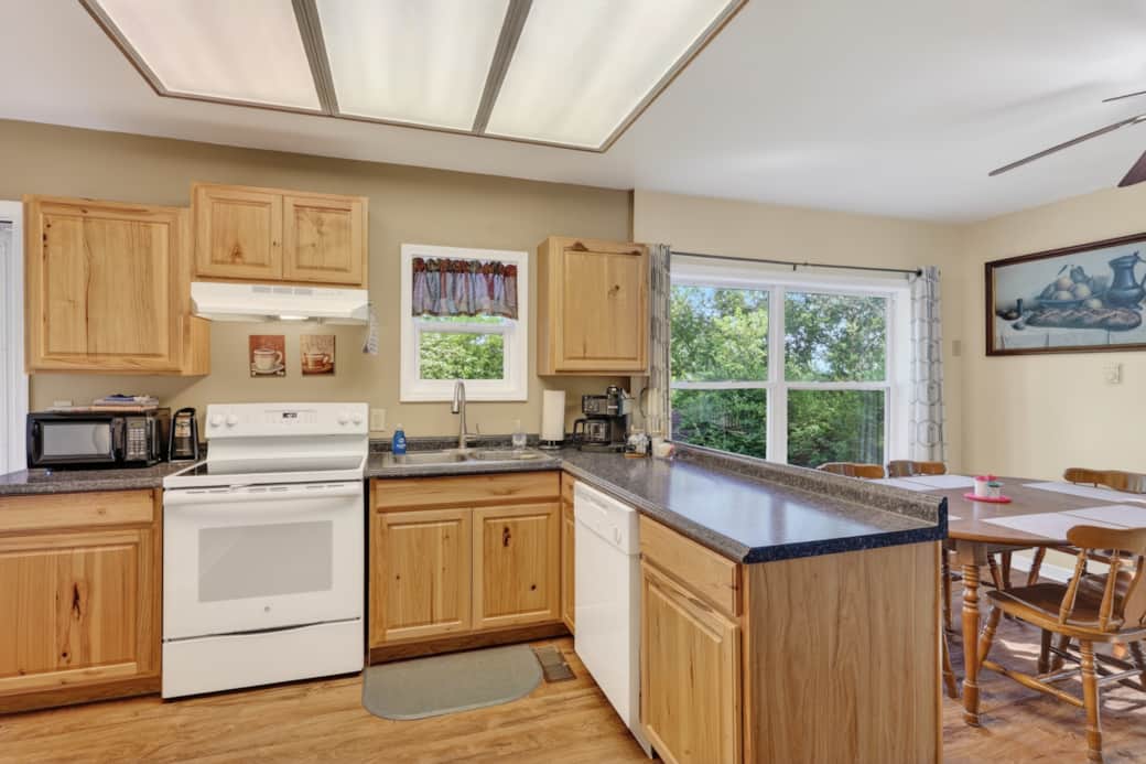 Fully equipped kitchen with everything needed to prepare meals during your stay.