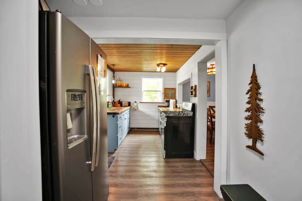 Kitchen with Keurig and coffee pot, outdoor bbq, crockpot. 