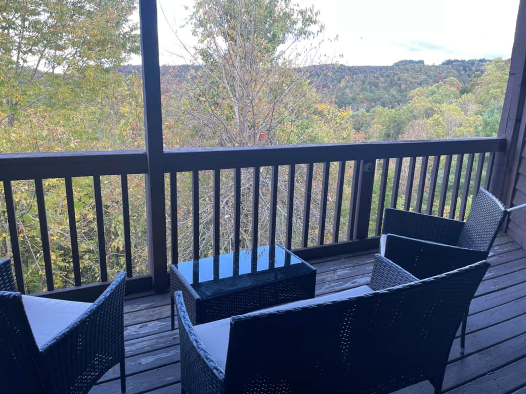 Fall private deck view