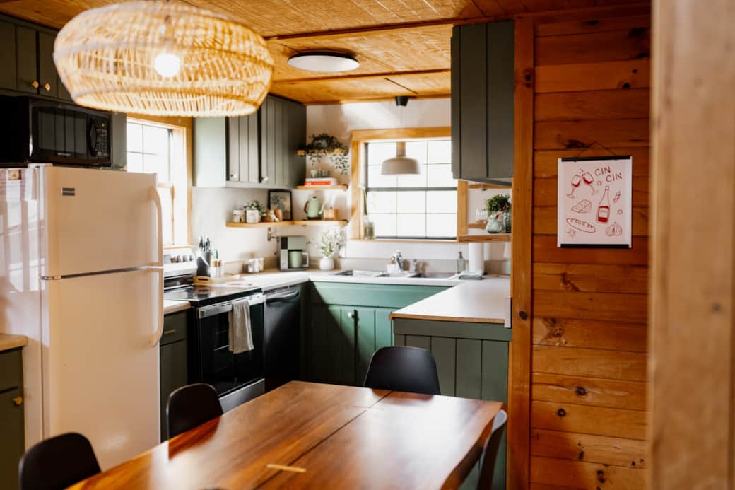 Dining & kitchen are adjoined for ease between cooking + conversation + serving.