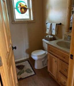 One bathroom with shower
