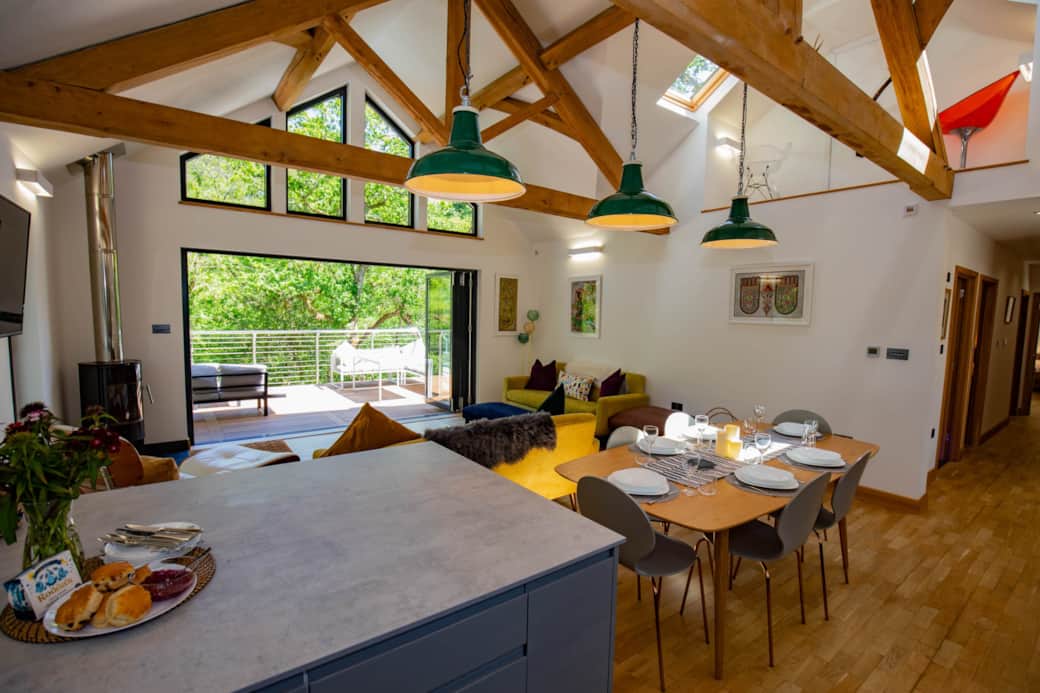 Breakfast bar and utility area- open plan kitchen