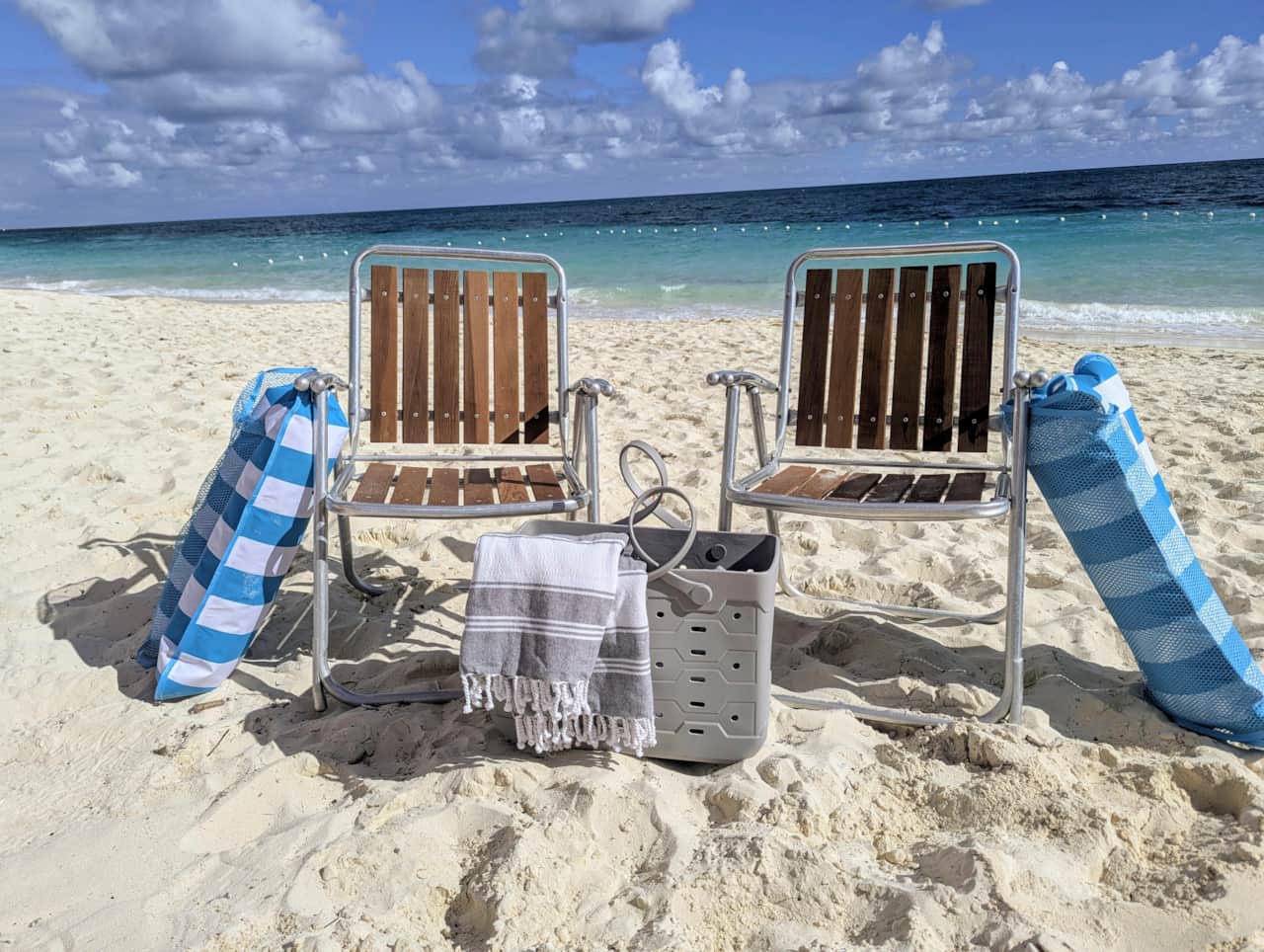 Provided beach chairs, Turkish Cotton Beach Towels, Beach Bag, Ocean Hammocks