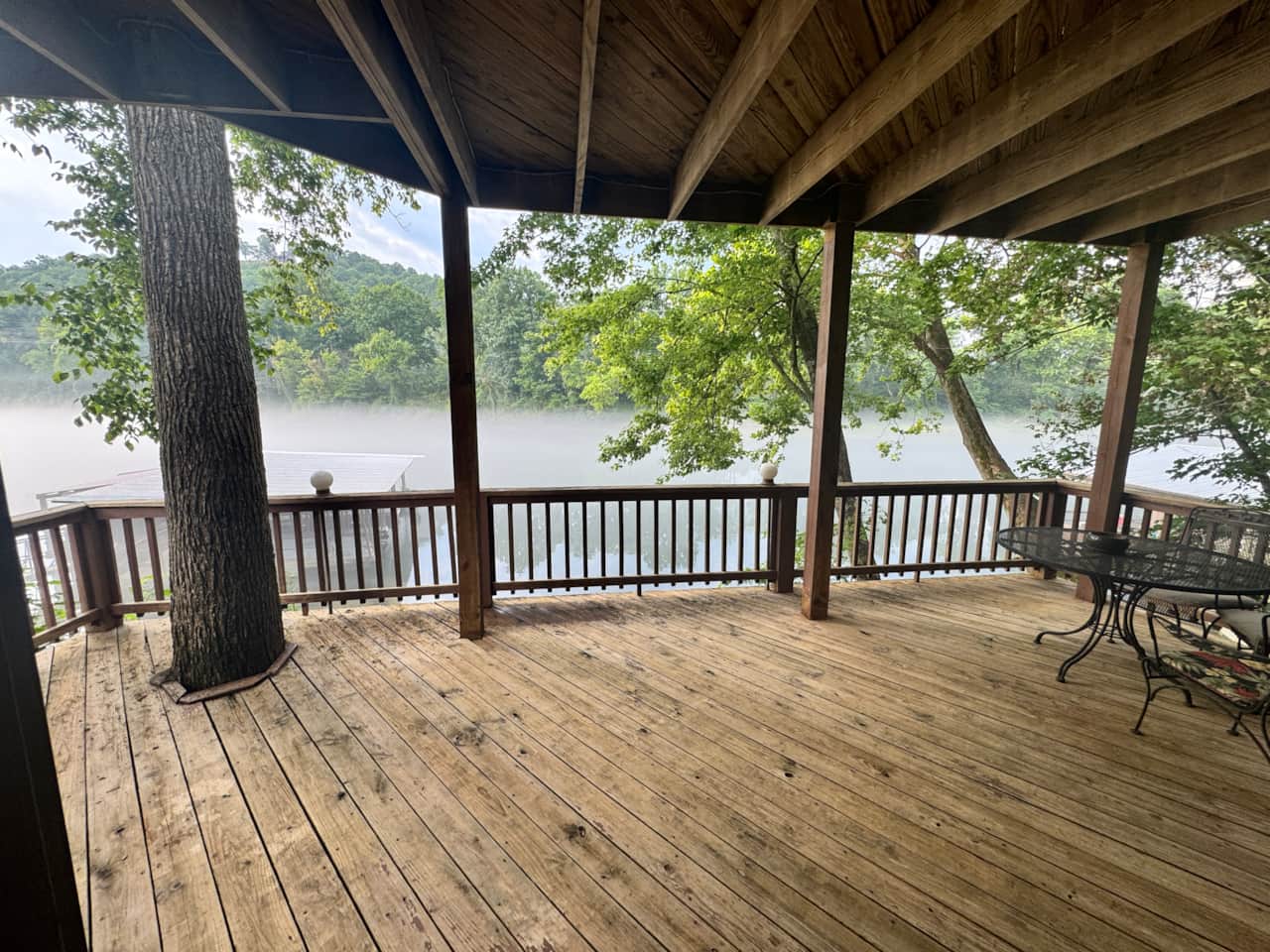 Deck overlooking North Fork River