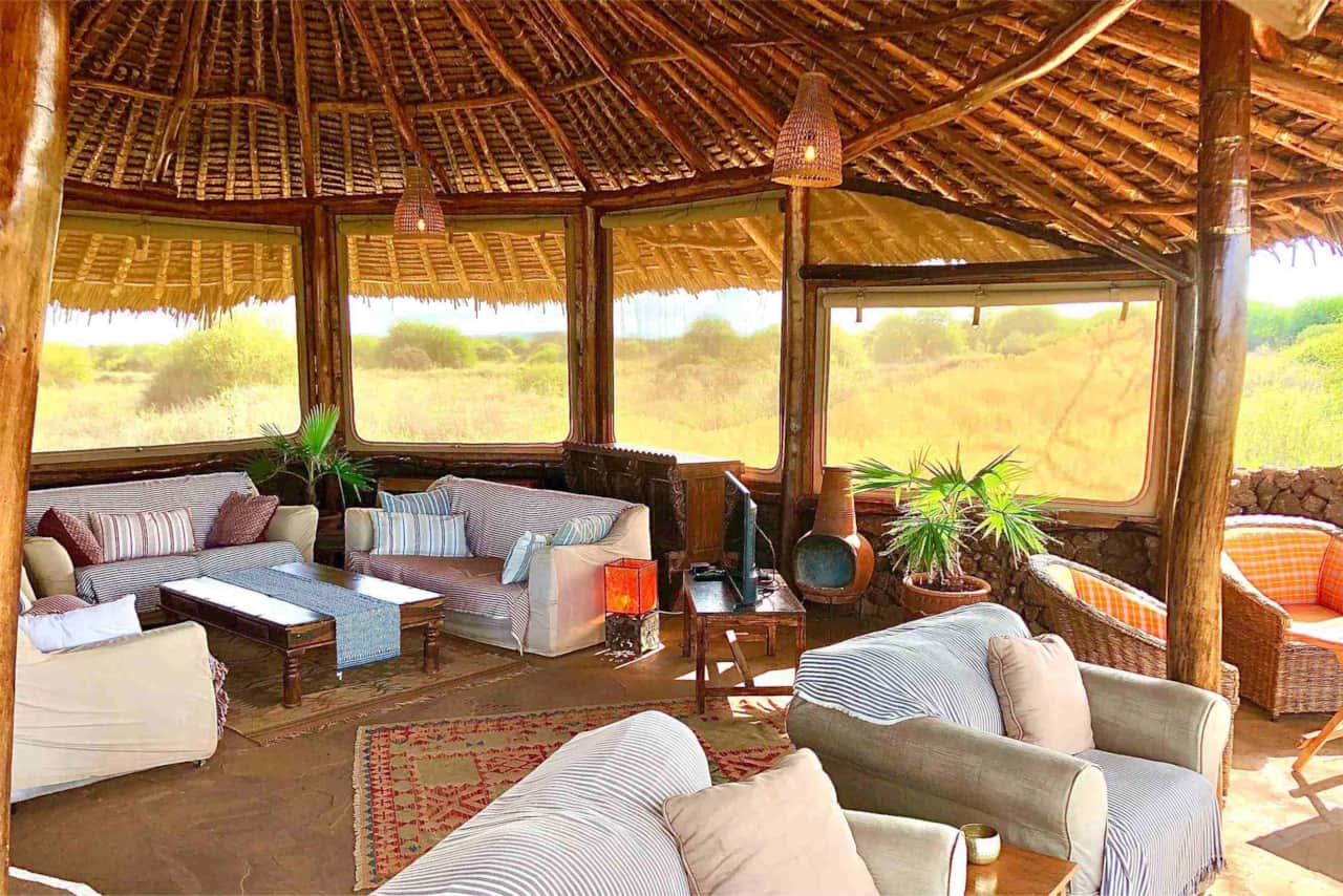 Upper camp lounge area over looking the waterhole
