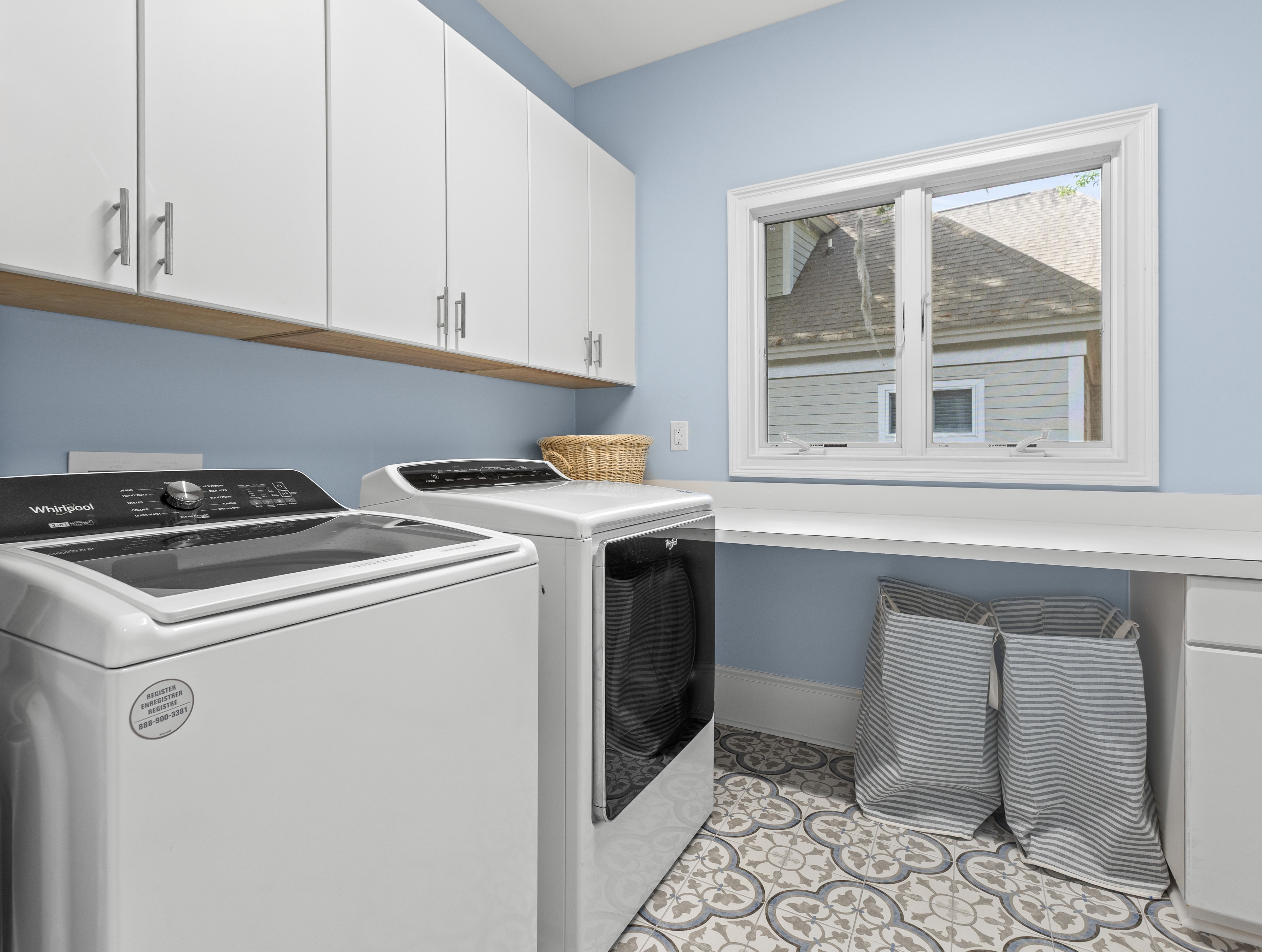 Laundry Room with folding table and utility sink
