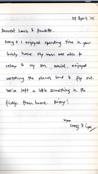 Handwritten plane spotting guest review Raya P09