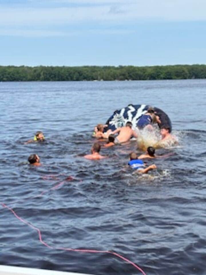 Playing king of the raft