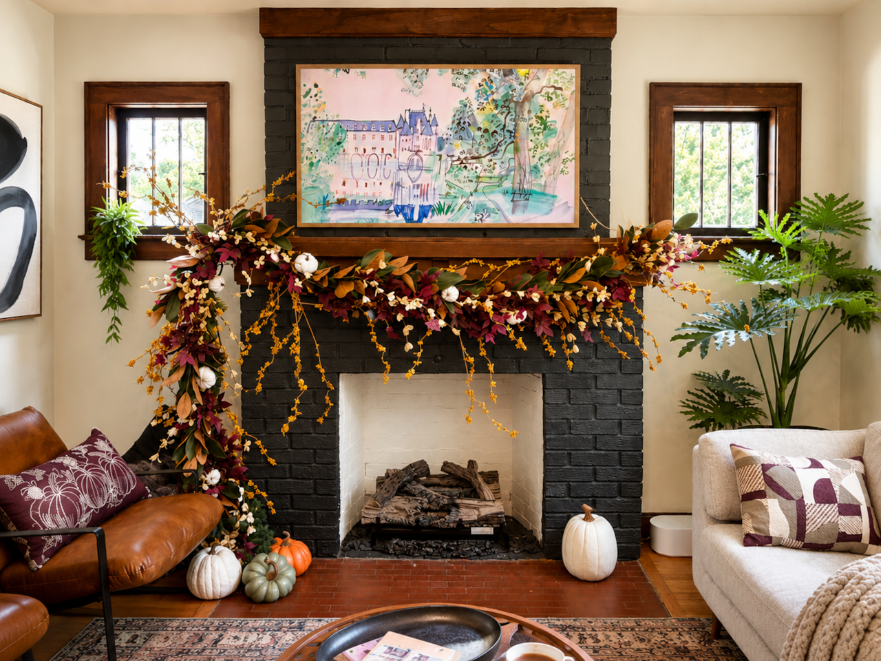 Cozy Fall Living Room Fireplace