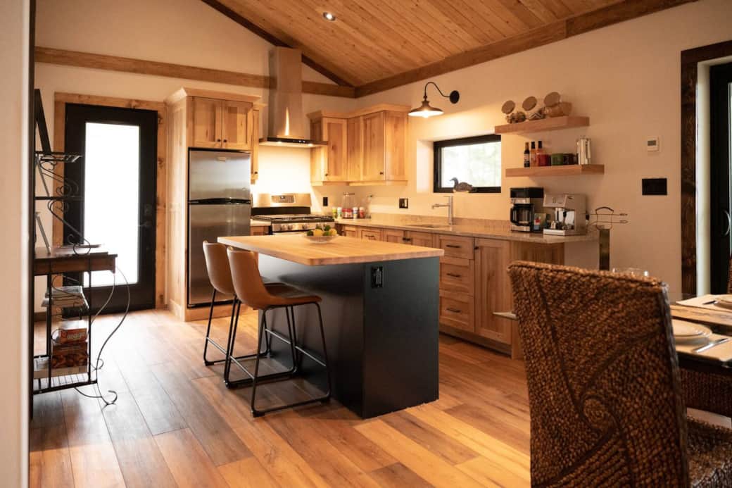 Maple bar top island where you can eat, use as a work station or just sit and gaze out the patio doors at the lake, you choose! Coffee station includes coffee maker, espresso maker and French press. Madawaska Valley coffee included.