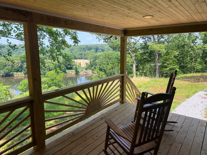 Sunshine or rain, you can enjoy the majestic views from this covered porch.