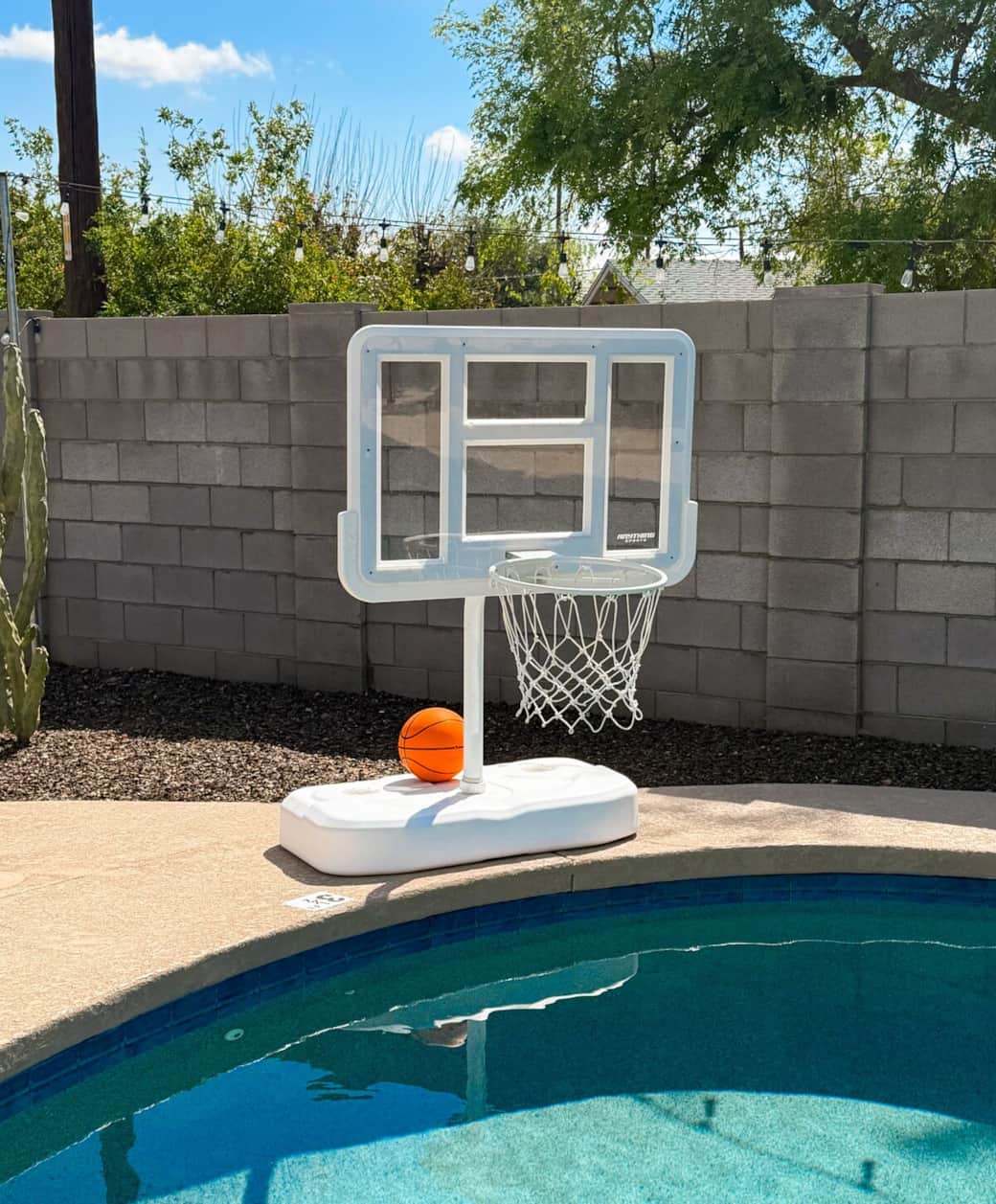 Settle the vacation bragging rights with a game of pool basketball. 