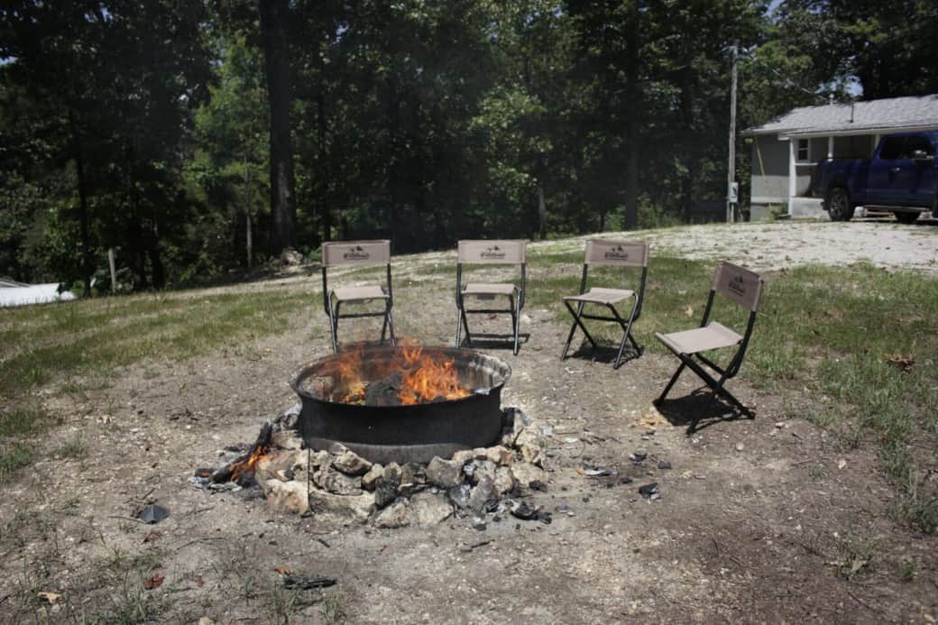 Grab a camp chair off the deck and sit around the fire pit for an unforgettable evening