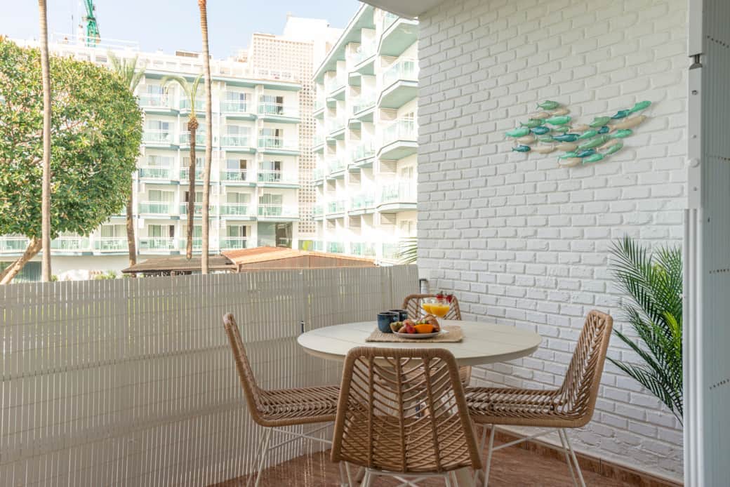Bright terrace with open views and a calm hOutdoor dining setup perfect for relaxed meals in the sun Bright terrace with open views and a calm hOutdoor dining setup perfect for relaxed meals in the sun