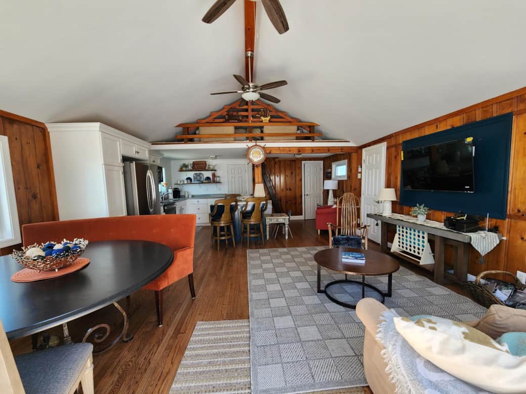 Main living space with newly renovated kitchen